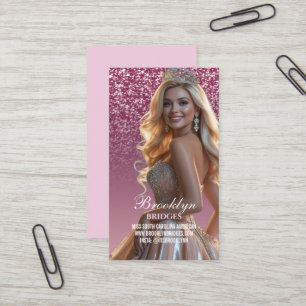 Pageant Visitekaartjes Bes Sparkle Uitgesneden Fot