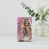 Pageant Visitekaartjes Bes Sparkle Uitgesneden Fot (Staand voorkant)