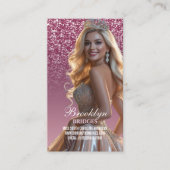 Pageant Visitekaartjes Bes Sparkle Uitgesneden Fot (Voorkant)