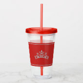 Pageant Zilveren Kroon Rode Acryl Tumbler Acryl Drinkbeker (Voorkant)