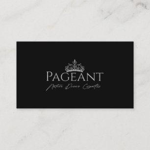 Pageant Zwart-wit kroon & typografie Visitekaartje