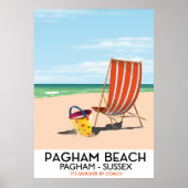 Pagham Beach Sussex poster voor oldtimers (Voorkant)