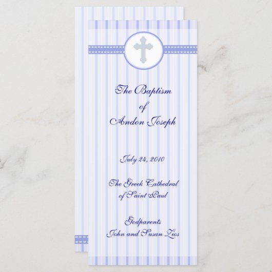 Pagina 1/5 Baptisme van de Grieks-orthodoxe kerk Programmakaart (Voorkant / Achterkant)