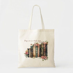 "Pagina 1 is een nieuwe start Canvas tas – boekenl