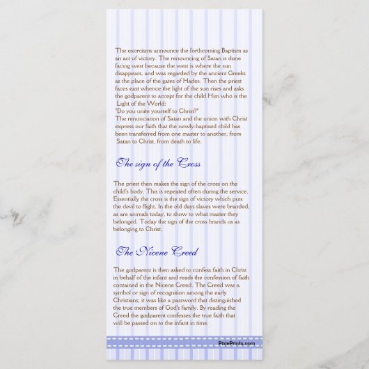 Pagina 2/5 van het Griekse orthodoxe baptisme-prog Programmakaart (Achterkant)