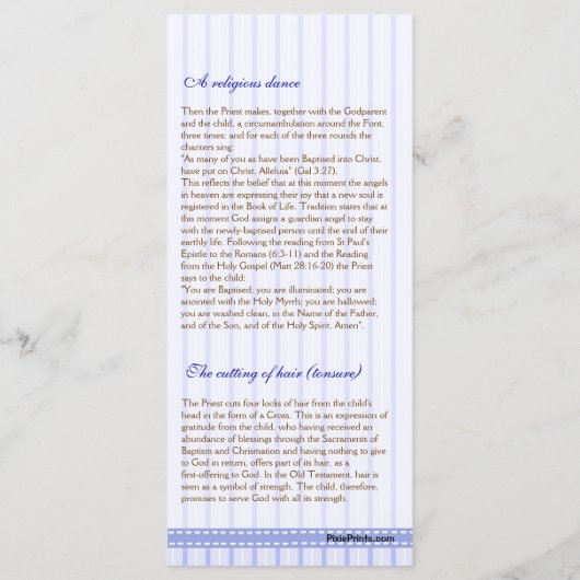 Pagina 4/5 Grieks Orthodoxe Kerk Doopprogramma Programmakaart (Achterkant)