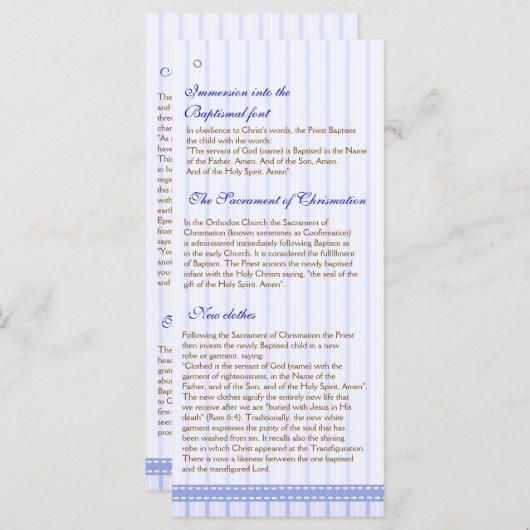 Pagina 4/5 Grieks Orthodoxe Kerk Doopprogramma Programmakaart (Voorkant / Achterkant)