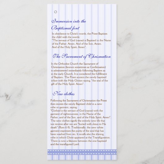 Pagina 4/5 Grieks Orthodoxe Kerk Doopprogramma Programmakaart (Voorkant)