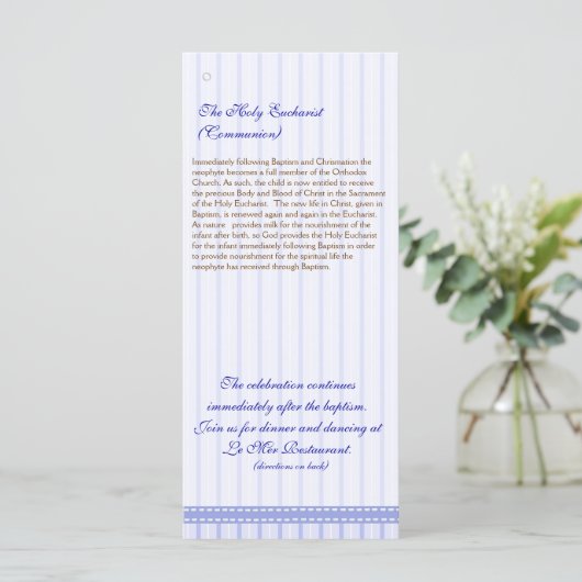 Pagina 5/5 Baptisme van de Grieks-orthodoxe kerk Programmakaart (Staand voorkant)
