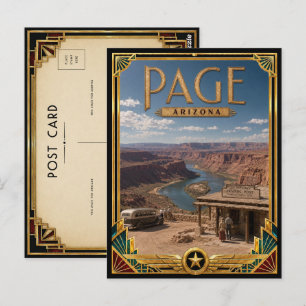 Pagina Arizona Vintage Art Deco Gouden Tijdperk Briefkaart