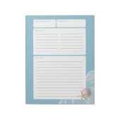 Pagina Blauwe zandband en kant ontvangen Notitieblok (Linkerzijde)