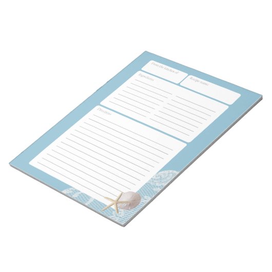 Pagina Blauwe zandband en kant ontvangen Notitieblok (Schuin)