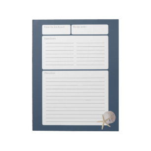 Pagina Blauwe zanddollar en Starfish Notitieblok