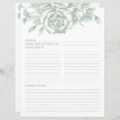 Pagina Groene Floral Shower Recipe (Voorkant / Achterkant)