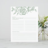 Pagina Groene Floral Shower Recipe (Staand voorkant)