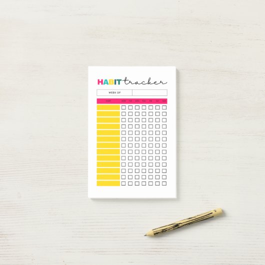 Pagina Habit Tracker Planner Journal Post-it® Notes (Op bureau)