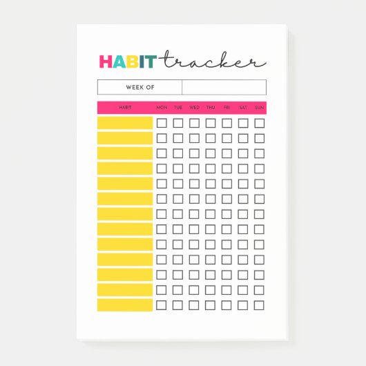 Pagina Habit Tracker Planner Journal Post-it® Notes (Voorkant)