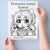 Pagina Kleur mij | Anime Girl Eating Ramen Flyer (Hand)