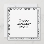 Pagina Kleur mij | Anime Verjaardag voor haar Kaart (Achterkant)