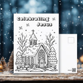Pagina Kleur mij | kerstkerk Briefkaart