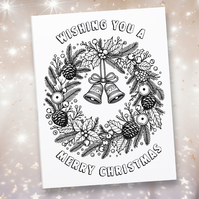 Pagina Kleur mij | kerstkrans (Creator heeft geüpload)