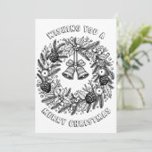 Pagina Kleur mij | kerstkrans Feestdagenkaart (Staand voorkant)