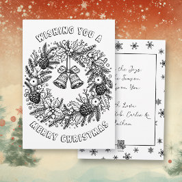 Pagina Kleur mij | kerstkrans Feestdagenkaart