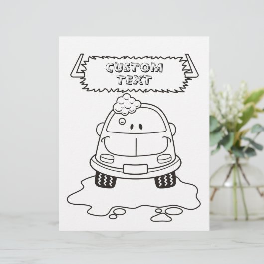 Pagina Kleurboek Cartoon auto (Staand voorkant)