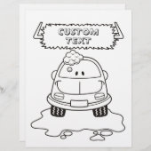 Pagina Kleurboek Cartoon auto (Voorkant / Achterkant)