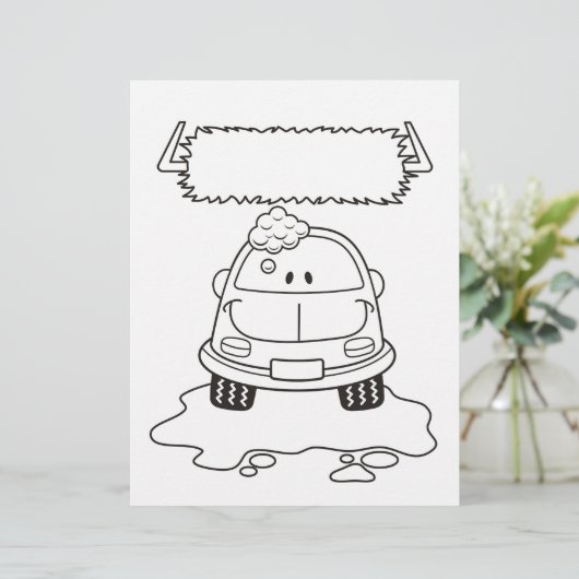 Pagina Kleurboek Cartoon auto (Staand voorkant)