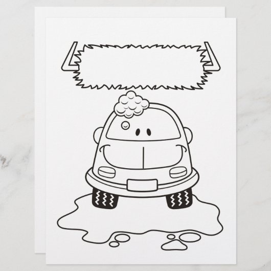 Pagina Kleurboek Cartoon auto (Voorkant / Achterkant)