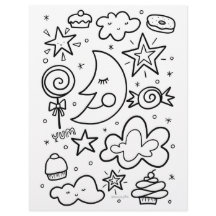 Pagina Kleuren van maan en Sweets