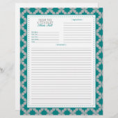 Pagina met blauwgroen Retro Star Recipe (Voorkant / Achterkant)