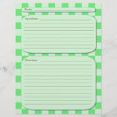 Pagina met groene lichte ingecheckte recept (Voorkant)