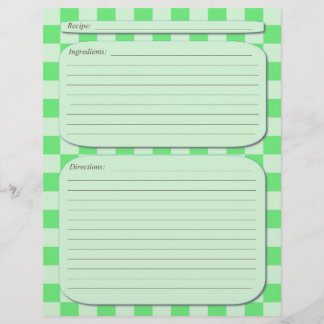 Pagina met groene lichte ingecheckte recept