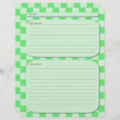 Pagina met groene lichte ingecheckte recept (Voorkant / Achterkant)
