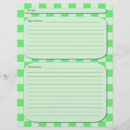 Pagina met groene lichte ingecheckte recept