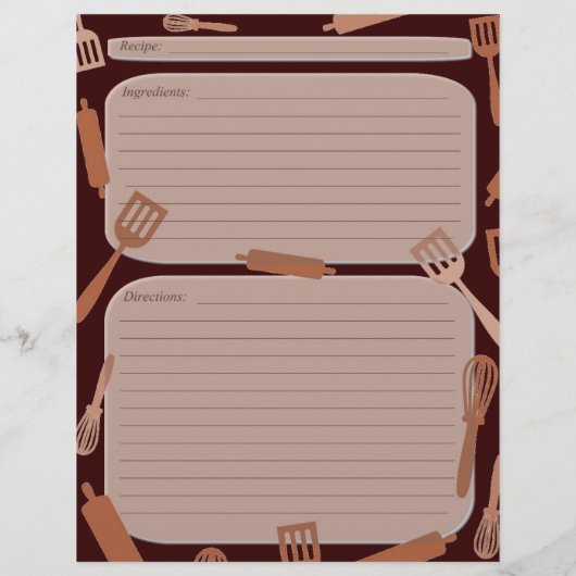 Pagina met het recept voor bruinkookartikelen (Achterkant)