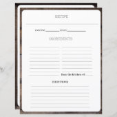 Pagina met moderne Rustic Recipe Cookbook Lined (Voorkant / Achterkant)