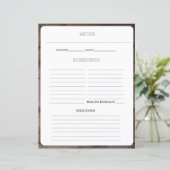 Pagina met moderne Rustic Recipe Cookbook Lined (Staand voorkant)