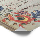 Pagina met muzieknotatie met historiek poster (Hoek)