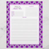 Pagina met Paarse Retro Star Recipe (Voorkant)