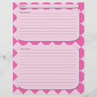 Pagina met roze ingecheckte recept