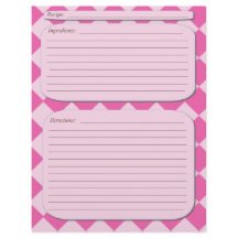 Pagina met roze ingecheckte recept