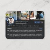 Pagina met sociale media Professional-bedrijfsprof Visitekaartje (Voorkant)