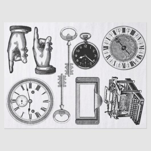 Pagina met Steampunk-elementen voor het journaal Tissuepapier (Voorkant)