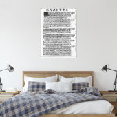 Pagina met tekst uit "La Gazette" Canvas Afdruk (Insitu (Slaapkamer))