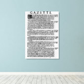 Pagina met tekst uit "La Gazette" Canvas Afdruk (Insitu (Houten vloer))
