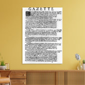 Pagina met tekst uit "La Gazette" Canvas Afdruk (Insitu (Woonkamer))