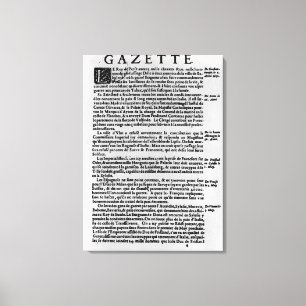 Pagina met tekst uit "La Gazette" Canvas Afdruk